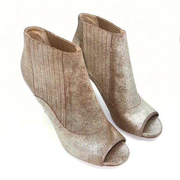 Jimmy Choo Brenna Metallic Peep Toe Bootie - Picture 2 of 5